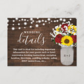 ひま素朴の花バラメイソン結婚ジャーの詳細 エンクロージャーカード (正面)