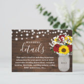 ひま素朴の花バラメイソン結婚ジャーの詳細 エンクロージャーカード (スタンド正面)