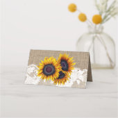 ひま素朴の花バーラップ結婚レースのテーブルプレイス プレイスカード (裏面)