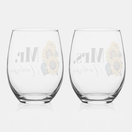 ひま素朴の花 ステムなしワイングラス (裏面)