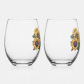 ひま素朴の花 ステムなしワイングラス (右)