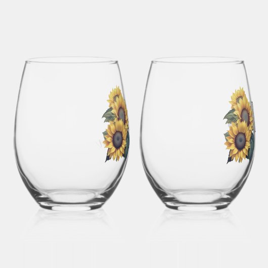 ひま素朴の花 ステムなしワイングラス (右)