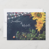 ひま素朴の花、石板、私たちの日救付を点灯 招待状 (裏面)