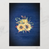 ひま素朴わらライトネイビーブルーウッド結婚ズ 招待状 (裏面)