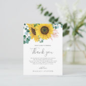 ひま素朴わりのお礼の結婚披露宴カード ポストカード (スタンド正面)