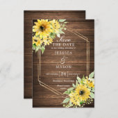 ひま素朴わりの緑の結婚式が日付を救う 招待状 (正面/裏面)