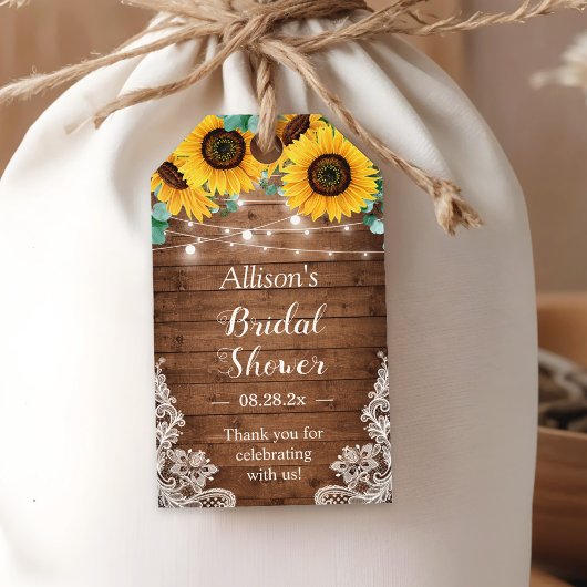 ひま素朴わりストリングライトベビーブライダルシャワー ギフトタグ