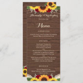 ひま素朴わりバーガンディ赤いバラのメ結婚ニュー メニュー (正面/裏面)