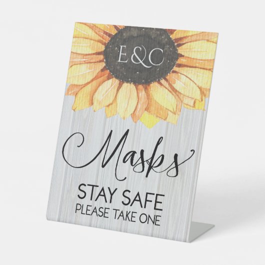 ひま素朴わりフローラマスクモ結婚ノグラム 台座サイン (正面)