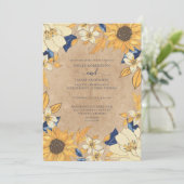 ひま素朴わりブルーイエローフローラ結婚ズ 招待状 (スタンド正面)