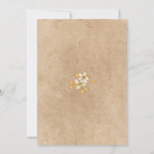 ひま素朴わりブルーイエローフローラ結婚ズ 招待状 (裏面)