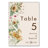 ひま素朴わりベージュ結婚のテーブル番号カード テーブルナンバー (裏面)
