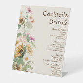 ひま素朴わりベージュ結婚のドリンクバー標識 台座サイン (正面)