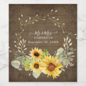 ひま素朴わりミセスフローラ水彩木材 ワインラベル (シングルラベル)