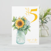 ひま素朴わりメイソン結婚ジャーのテーブル番号 サンキューカード (スタンド正面)