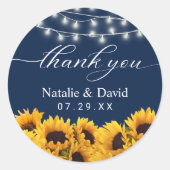 ひま素朴わり結婚のネイビーブルー ラウンドシール (正面)