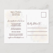 ひま素朴わり赤いバラ結婚ズの日付の変更 案内ポストカード (裏面)