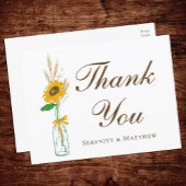 ひま素朴わり黄色フローラ結婚の感謝 ポストカード