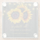 ひま素朴わバーンウッドライト結婚式の引き出物 ガラスコースター (裏面)