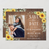 ひま素朴わ結婚け写真デートを保存 案内状 (正面/裏面)