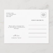 ひま素朴エレガント花ブライダルシャワー インビテーションポストカード (裏面)