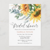 ひま素朴エレガント花ブライダルシャワー インビテーションポストカード (正面)