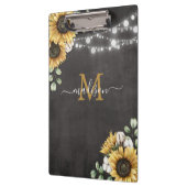 ひま素朴エレガント花ユーカリフローラブラック クリップボード (左)