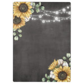 ひま素朴エレガント花ユーカリフローラブラック クリップボード (裏面)