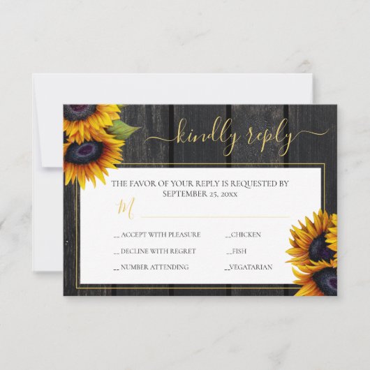 ひま素朴エレガント花台本のバ結婚ンドウ 出欠カード (正面)