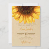 ひま素朴エレガント花誕生日 招待状 (正面)