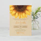 ひま素朴エレガント花誕生日 招待状 (スタンド正面)