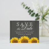 ひま素朴エレガント花Chalkboard日を保存 案内ポストカード (スタンド正面)