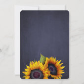 ひま素朴フラネイビー結婚金ゴールド 招待状 (裏面)