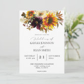 ひま素朴フラワーと紫のフローラ結婚ズ 招待状 (スタンド正面)