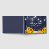 ひま素朴フラワーカボチャのストリングラ結婚イト ゲストブック (全面)