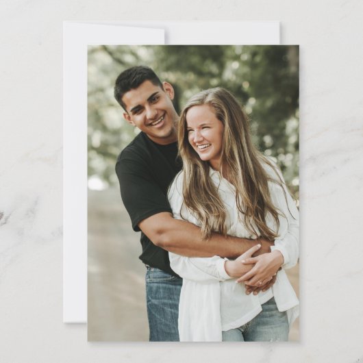 ひま素朴フラワーカボチャ樺の木写真結婚の 招待状 (裏面)