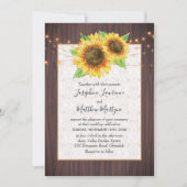 ひま素朴フラワーストリングライトレース結婚ズ 招待状 (正面)