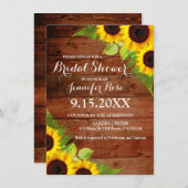 ひま素朴フラワーズファーンウッドブライダルシャワー招待状 招待状 (正面/裏面)