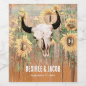 ひま素朴フラワーズブルスカルフローラウェスタン ワインラベル (シングルラベル)