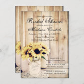ひま素朴フラワーズメイソンジャーブライダルシャワー招待状 招待状 (正面/裏面)