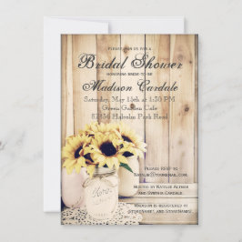 ひま素朴フラワーズメイソンジャーブライダルシャワー招待状 招待状