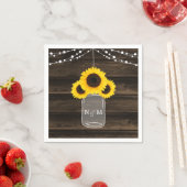 ひま素朴フラワーズメイソンジャールバーンウッド結婚ズ スタンダードカクテルナプキン (インサイチュ)