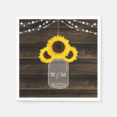 ひま素朴フラワーズメイソンジャールバーンウッド結婚ズ スタンダードカクテルナプキン (正面)