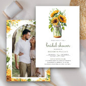 ひま素朴フラワーズメイソンジャールブライダルシャワー 招待状