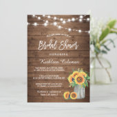 ひま素朴フラワーズメイソンジャールライトブライダルシャワー 招待状 (スタンド正面)