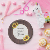 ひま素朴フラワーズレースウッドブライダルシャワー ペーパープレート (パーティー)