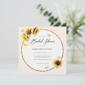 ひま素朴フラワーズ金ゴールドバタイフィボホブライダルシャワー 招待状 (スタンド正面)