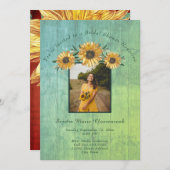 ひま素朴フラワーセージ結婚ウッドブライダルシャワーI 招待状 (正面/裏面)