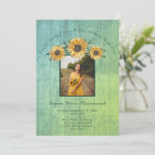 ひま素朴フラワーセージ結婚ウッドブライダルシャワーI 招待状 (スタンド正面)