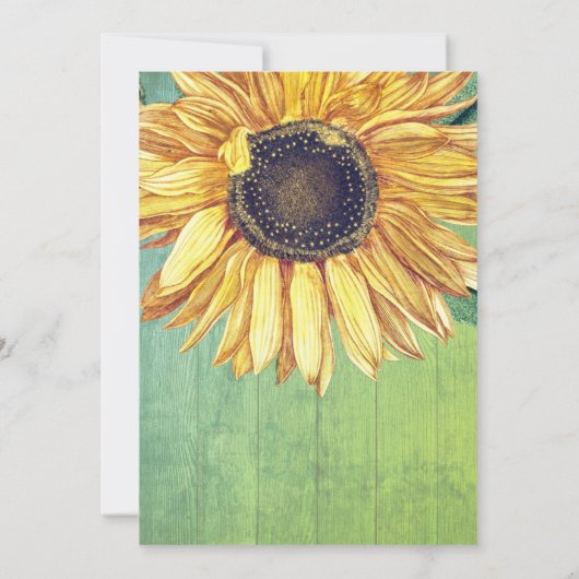 ひま素朴フラワーセージ結婚ウッドブライダルシャワーI 招待状 (裏面)